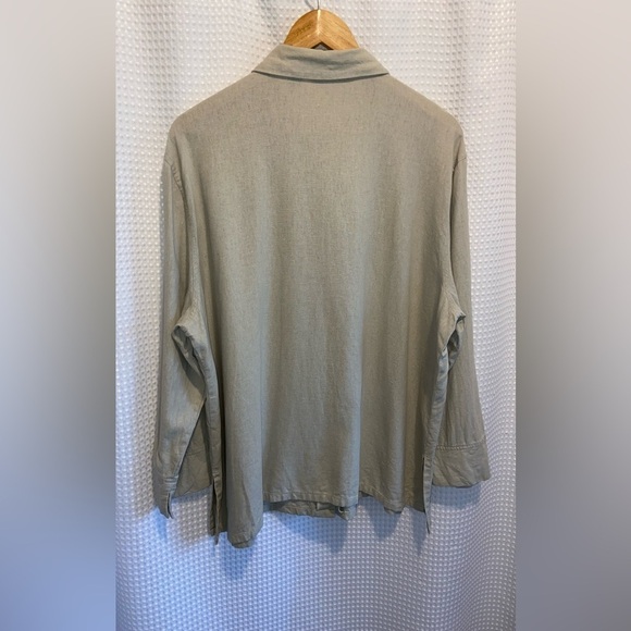 Women’s FRENCH LAUNDRY oatmeal‎ linen blend buttoned shirt size XL - Picture 12 of 15